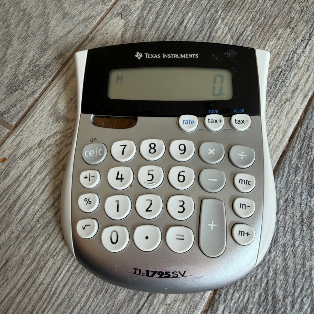 Texas Instruments Calculator TI-1795SV Solar Battery Pocket Size‎ Travel Vintage